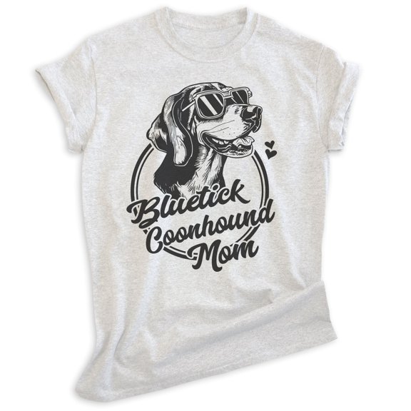 Bluetick Coonhound Mom, Unisex Women's Shirt, Bluetick Coonhound, Hound Owner, Funny Dog Mom Gift, Heather Ash, X-Small