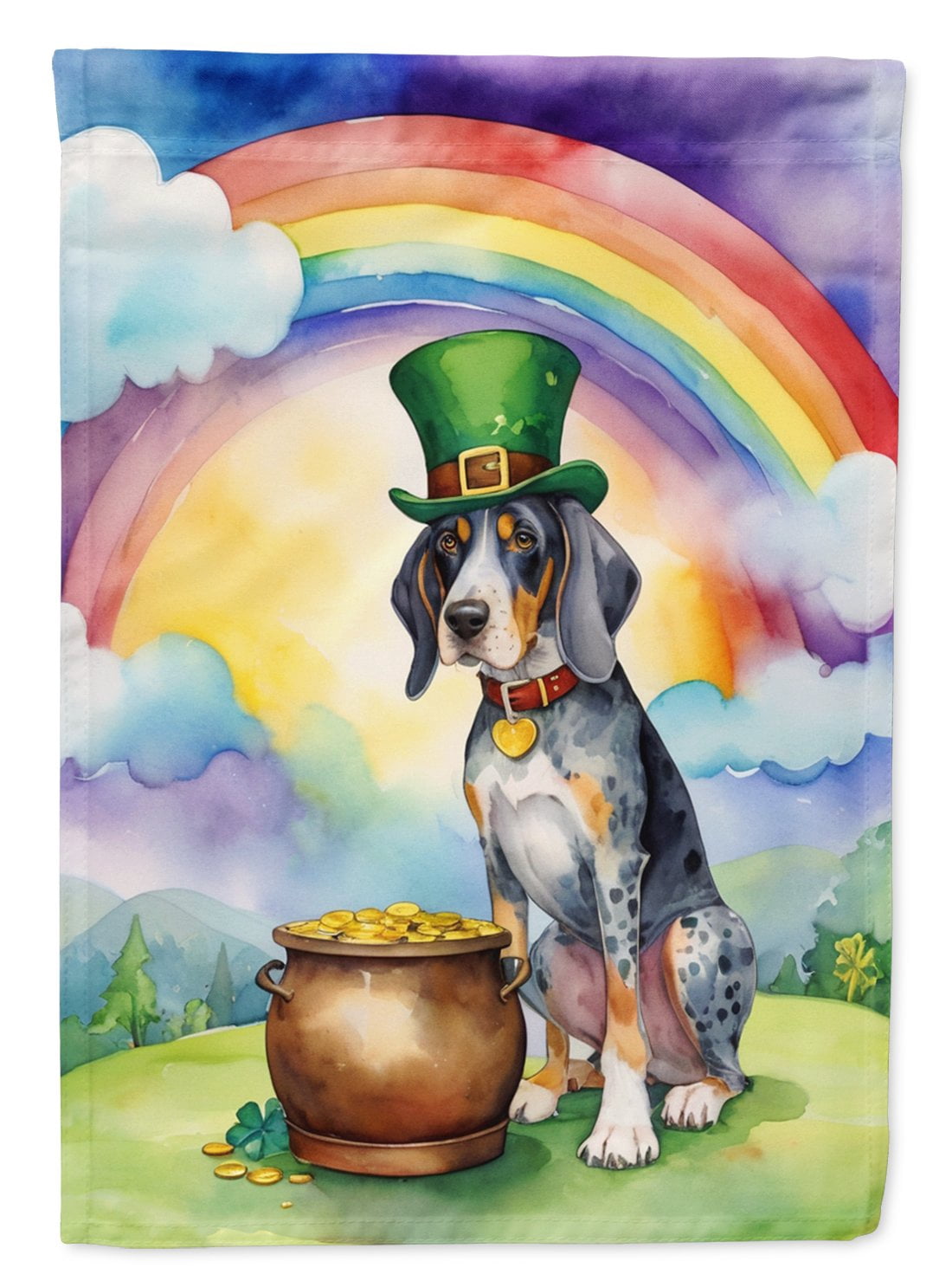 Bluetick Coonhound St Patrick's Day House Flag 28 in x 40 in