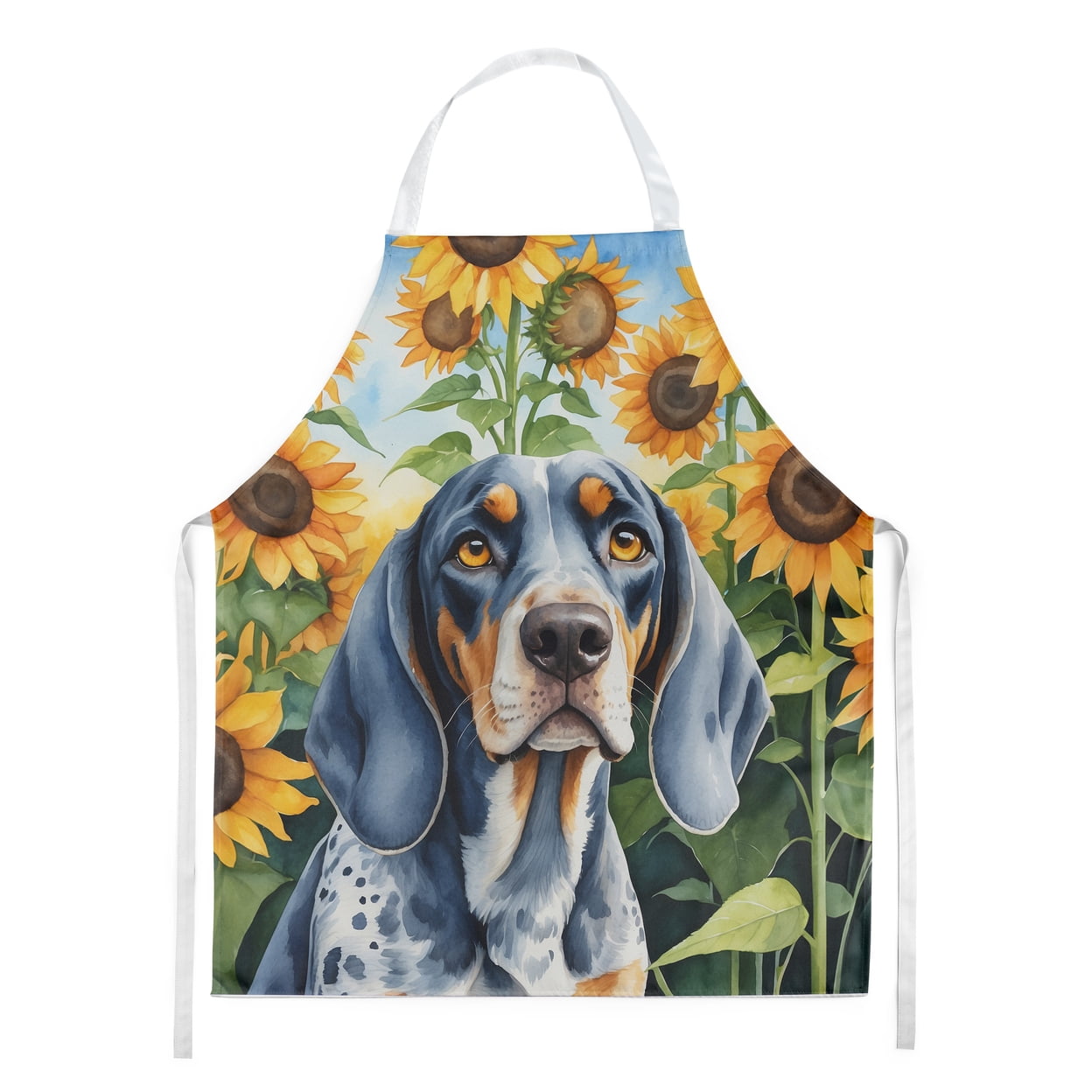 Bluetick Coonhound in Sunflowers Apron 27 in x 30 in