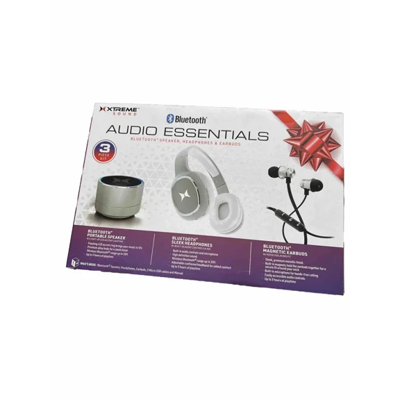Bluetooth 3 Pk Speaker, Earbuds & Headphone W/Mic! Xtreme Sound Audio Essentials