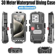 Bluetooth 30 Meter Deep Waterproof Case Compatible with All iPhone Series,Snorkeling Underwater Case 30M Operated Underwater Photo Video, for All iPhone and Samsung Galaxy