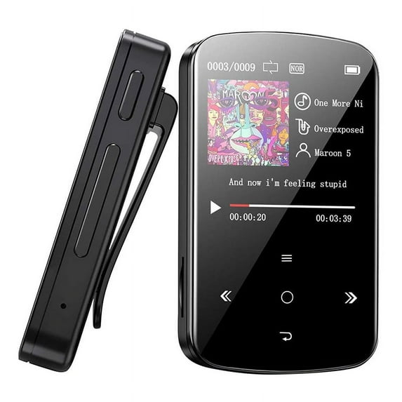 Bluetooth 32GB Clip Mp3 Player Portable Touch Screen HiFi Lossless Sound Music Player Support up 128G