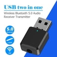 thumbnail image 1 of Bluetooth 5.0 2-in-1 Transmitter and Receiver, Low Latency USB Bluetooth Audio Adapter for TV, Car, Home Stereo, Speaker, Smart TV, Tablet, Smartphone, Desktop, Headphones, 1 of 9