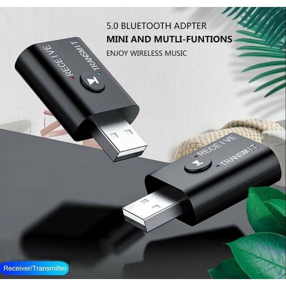Bluetooth 5.0 Audio Adapter for TV, 3.5mm Transmitter Receiver with USB, Wireless for Car AUX Speaker
