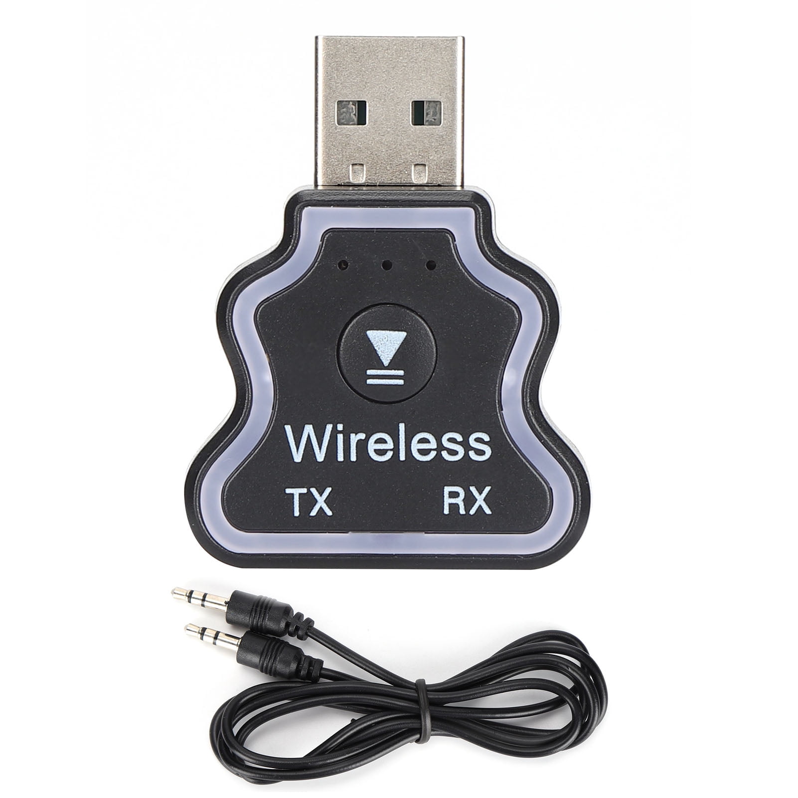 Bluetooth 5.0 Audio Transmitter Receiver Adapter Colorful Ambient Light ...