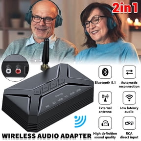 Bluetooth 5.0 Audio Transmitter Receiver with External Antenna, 40M Long Range Wireless Audio Adapter, RX/TX Dual Mode Support RCA AUX USB U Disk for TV Speaker Headphone Car Stereo