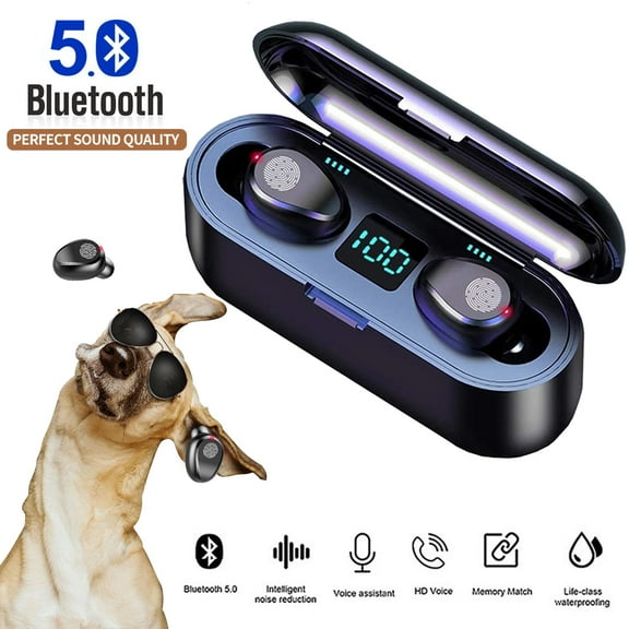 Bluetooth 5.0 in Ear Wireless Earbuds 2000mAh Charging case 3D Stereo Sound Wireless Headphones IPX7 Waterproof with Mic Noise Reduction Touch Control for Smart Phone