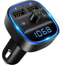 Bluetooth 5.0 FM Transmitter for Car, 3.0 Wireless Bluetooth FM Radio Adapter Music Player FM Transmitter/Car Kit with Hands-Free Calling and 2 USB Ports Charger Support USB Drive