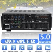 Bluetooth 5.0 HiFi Sunbuck 2000W Stereo Power Amplifier Karaoke FM USB SD AUX