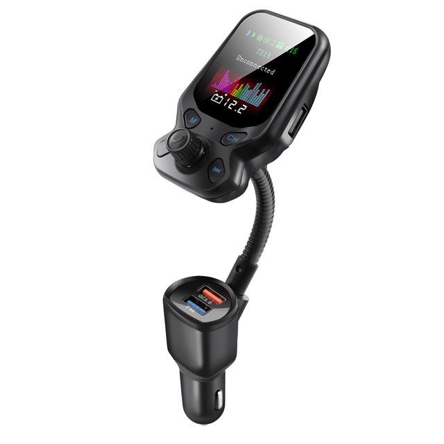 Bluetooth 5.0 InCar Wireless FM MP3 AUX Adapter 2 USB Charger