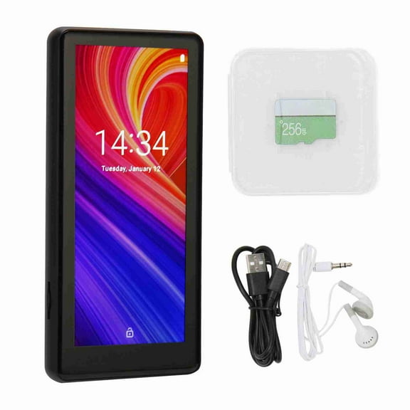 Bluetooth 5.0 MP3 Player with WiFi HD 4.0 Inch Full Touch Screen Portable MP3 Music Player with Memory Card for Android Black 32+256GB