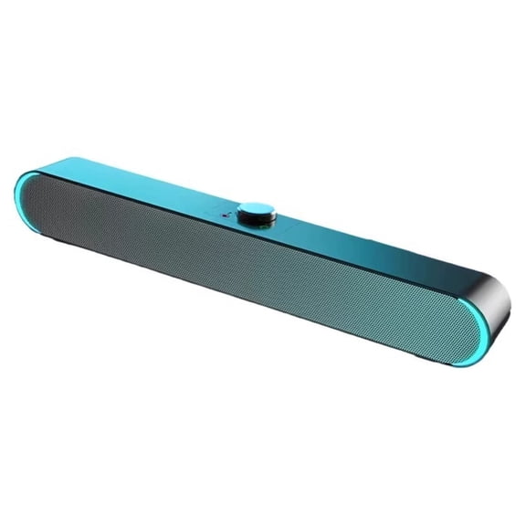 Bluetooth 5.0 Soundbar Computer Speaker with RGB Light, Wired/Wireless Desktop Speaker
