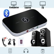 Bluetooth 5.0 Transmitter and Receiver, 2-in-1 Aux Wireless 3.5mm Adapter Wireless Audio Adapter for TV Audio Portable Wireless Receiver for Car/Home Stereo System Black