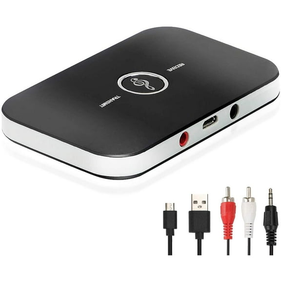 Bluetooth 5.0 Transmitter Receiver, 2-in-1 Wireless 3.5mm Adapter, Low Latency Bluetooth Audio Adapter for Wired Speakers, HeadphonesCar,iPod, Home Stereo System