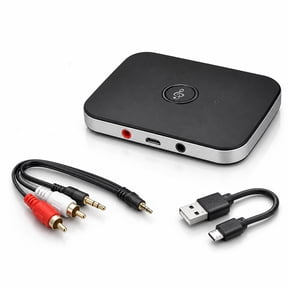 Bluetooth 5.0 Transmitter Receiver,2-in-1 Wireless Audio Adapter,3.5mm AUX RCA Adapter for TV PC Headphones Car Home Stereo System