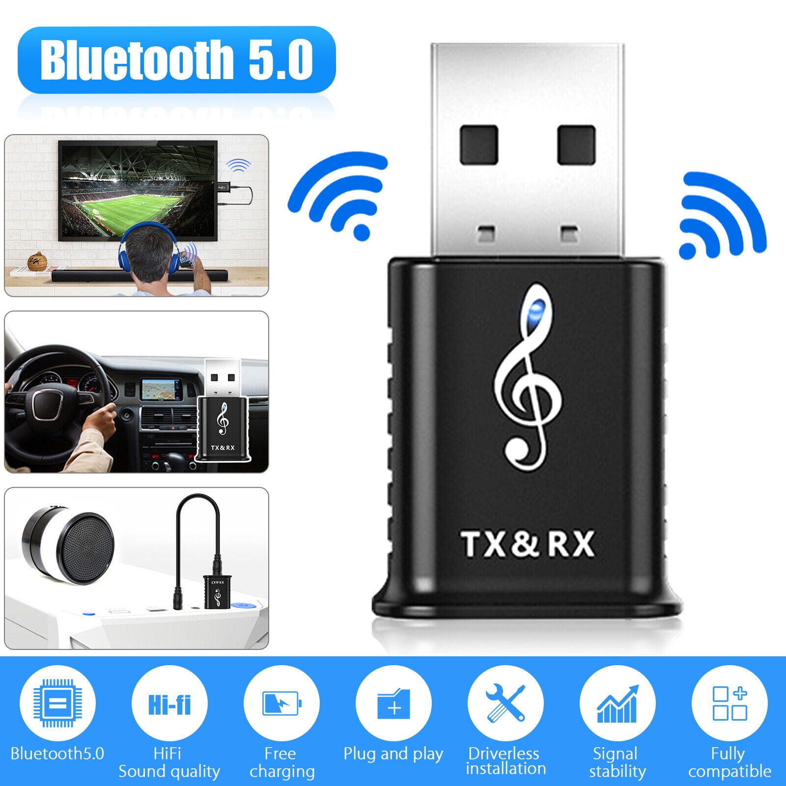 Bluetooth 5.0 Transmitter Receiver 4in1 Multifunctional Usb Wireless