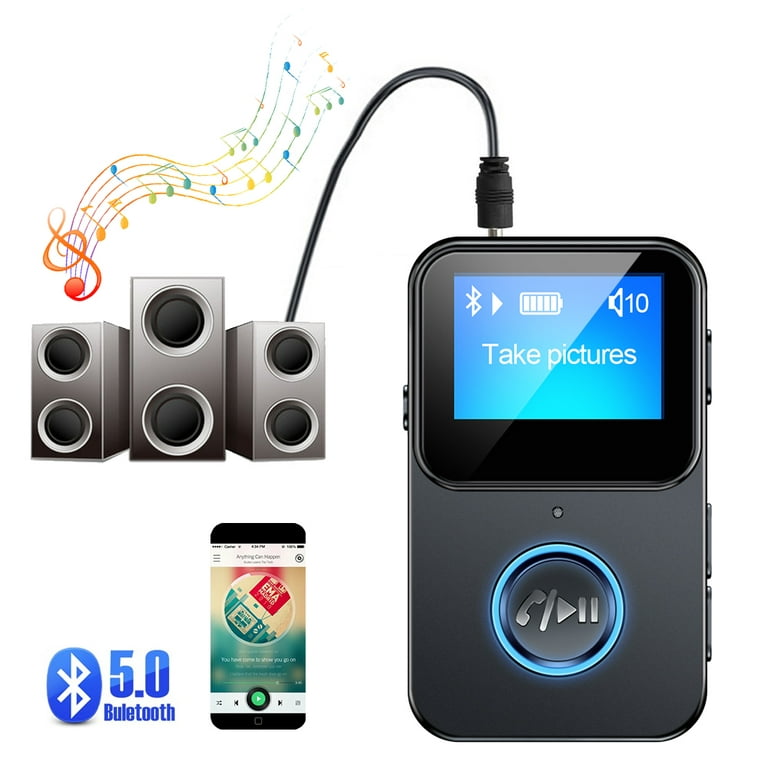 Bluetooth 5.0 Transmitter and Receiver, 4-in-1 Wireless Bluetooth Adapter,  Low Latency Bluetooth 3.5mm Audio Adapter for TV, Car, Home Stereo System 
