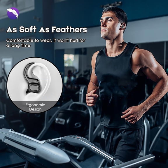 Bluetooth 5.0 Wireless Earbuds with Charging Case - Ergonomic Over-Ear Bluetooth Headphones with Noise Isolation, Stereo Sound & Built-in Mic for Gym, Running, Sports & Daily Use (Black)