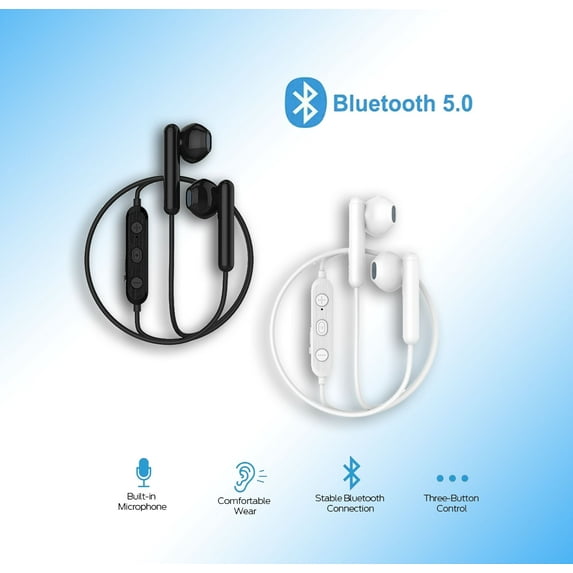 Bluetooth 5.0 Wireless Headsets Earphone Neckband Sport Earbuds With Mic (Model:AB013)