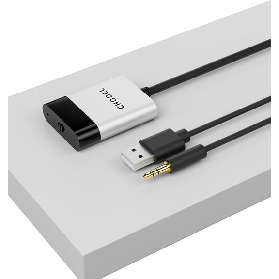 Bluetooth 5.0 aptX-HD Car Adapter with Y Cable for BMW CCC/CIC USB & AUX Interface (3000B)