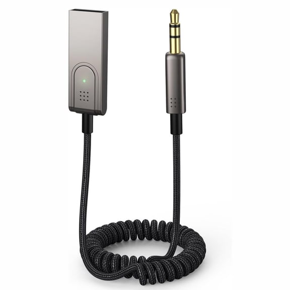 Bluetooth 5.1 AUX Adapter 3.5mm Wireless Receiver Car Hands-Free Microphone Audio