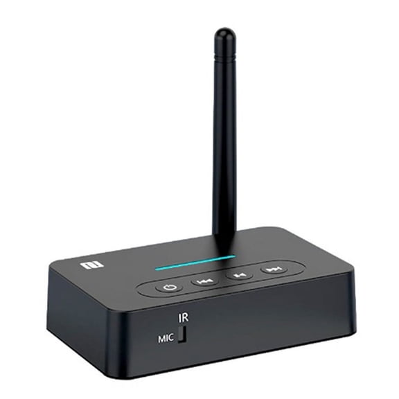 Bluetooth 5.1 Audio Adapter with NFC AUX 3.5mm Mic Remote - Wireless Music Transmitter & Receiver for TV