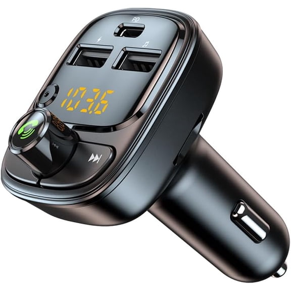Bluetooth 5.1 FM Transmitter Car Adapter PD 30W USB Car Charger Wireless Radio MP3 Player Receiver Hands Free Calling Stereo Music Audio for Support TF Card USB Disk