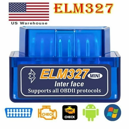 Bluetooth OBD2 Scanner, Bluetooth Auto Diagnostic Tool OBDII Scanner, Code Reader for iOS & Android, Blue
