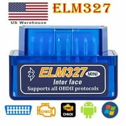 Bluetooth OBD2 Scanner, Bluetooth Auto Diagnostic Tool OBDII Scanner, Code Reader for iOS & Android, Blue