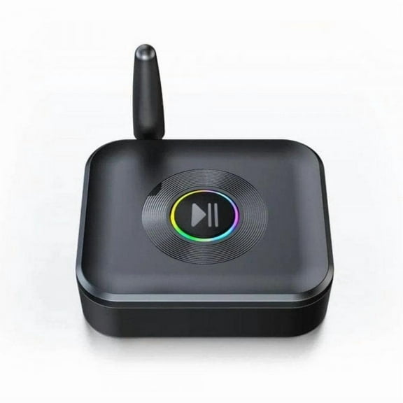 Bluetooth 5.1 Receiver with RGB Light 3.5mm Aux Low Latency Dual Connection Wireless Audio Adapter GR01 for Universal Cell Phone, Device and More