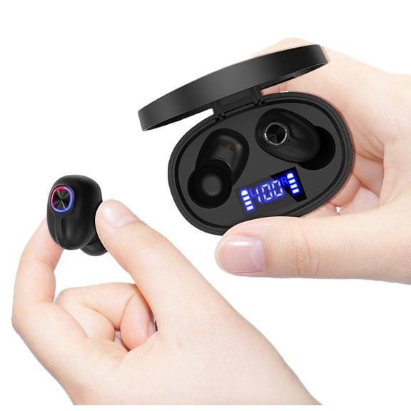 Bluetooth 5 True Wireless Earbuds, Wireless Headphones Noise Canceling with Mic, IPX4Waterproof Sports Earphones
