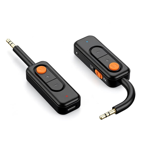 Bluetooth 5.2 Audio Adapter - Dual Mode Transmitter/Receiver for 3.5mm AUX, Wireless Hands-Free Calling, Dual Device Pairing, Ultra-Portable for Car/Home Stereo Systems