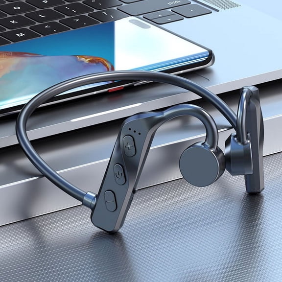 Bluetooth 5.2 Bone Conduction Neckband Earphones, Memory Titanium Alloy 360 Bendable Lightweight Wireless Headset 8H Play for Running Cycling Driving