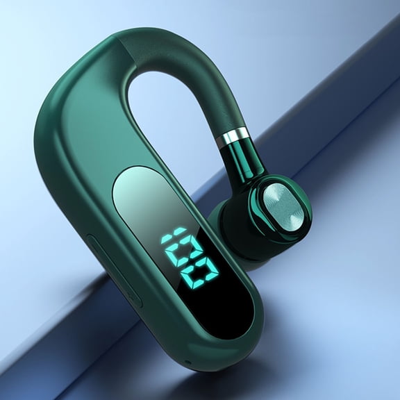 Bluetooth 5.2+EDR Ear-Hanging Wireless Single Ear Headset, 270° Rotatable Earpiece with LED Power Display, CVC6.0 Noise Reduction Apt-X HD Stereo Earphones for Business Driving Sports Calls