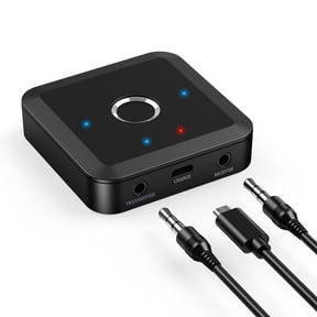 Bluetooth 5.2 Transmitter Receiver, aptX Low Latency HD Bluetooth Audio Adapter, Dual Connect Bluetooth Adapter, 3.5mm AUX Output Wireless Audio Adapter for Car Speakers, Headphones TV Airplane