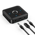 thumbnail image 1 of Bluetooth 5.2 Transmitter Receiver, aptX Low Latency HD Bluetooth Audio Adapter, Dual Connect Bluetooth Adapter, 3.5mm AUX Output Wireless Audio Adapter for Car Speakers, Headphones TV Airplane, 1 of 8