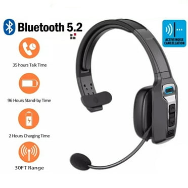 Bluetooth 5.2 Wireless Headset With Noise Cancelling Mic Work Long Hours