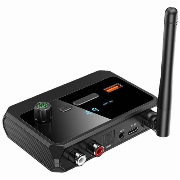 Bluetooth 5.3 Audio Adapter, Wireless Receiver for Speaker Amp Car Stereo, 3.5mm AUX RCA Optical Fiber, USB Playback
