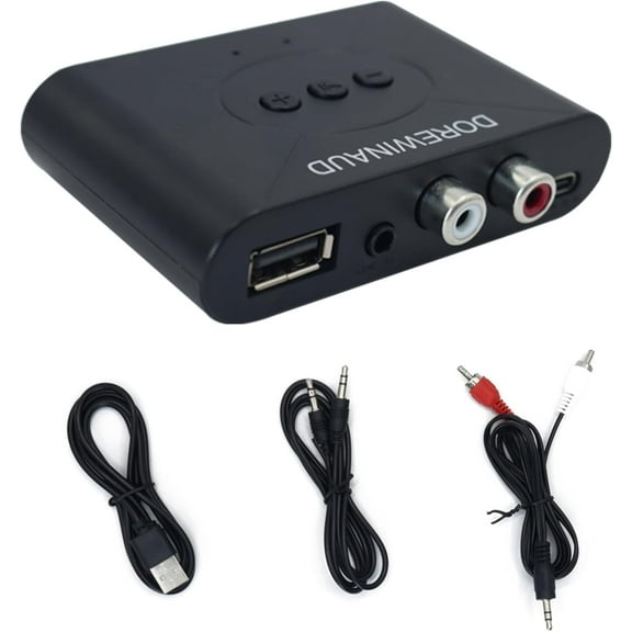 Bluetooth 5.3 Audio Receiver, Wireless Audio Receiver RCA Adapter for Stereo, USB Flash Drive/NFC One Key Connect/Car Speakers/Wireless Headphones Receiving Mode for Bluetooth Devices