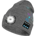 thumbnail image 1 of Bluetooth 5.3 Beanie Soft Hats with 6 LED Light Headlamp Cap with Headphones and Built-in Speaker Mic Gifts for Men Women Teen Foldable and washable, 1 of 6