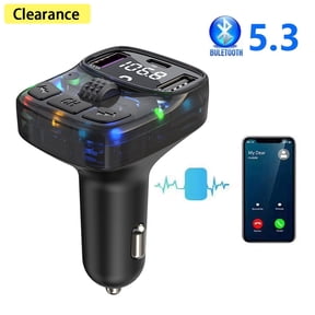 Elnone Bluetooth 5.3 Vehicle FM Transmitter PD USB C USB A Fast Car Charger Adapter, Hands-Free Call MP3 Player for 10V-32V Auto Devices