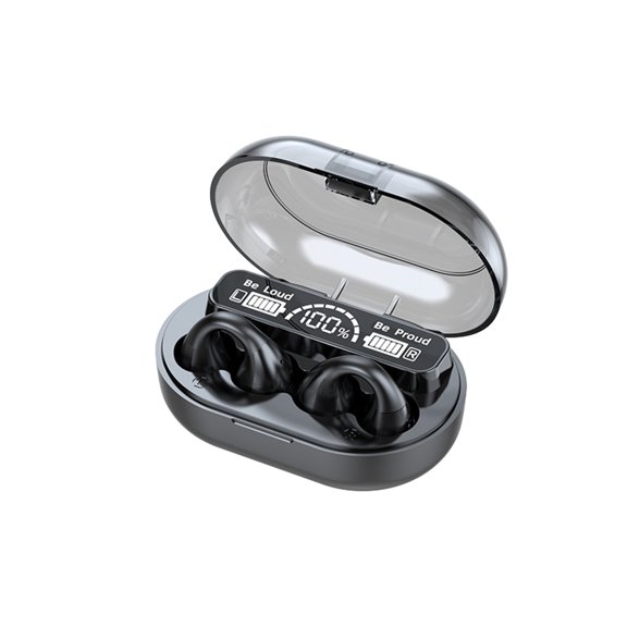 Bluetooth 5.3 Ear Clip Sports Earbuds,Wireless Lightweight Headphones,Built-in HD Microphone,Immersive HiFi Sound,10mm Driver,AAC Audio,Active Noise Cancellation,Stable Fit for Workout Running