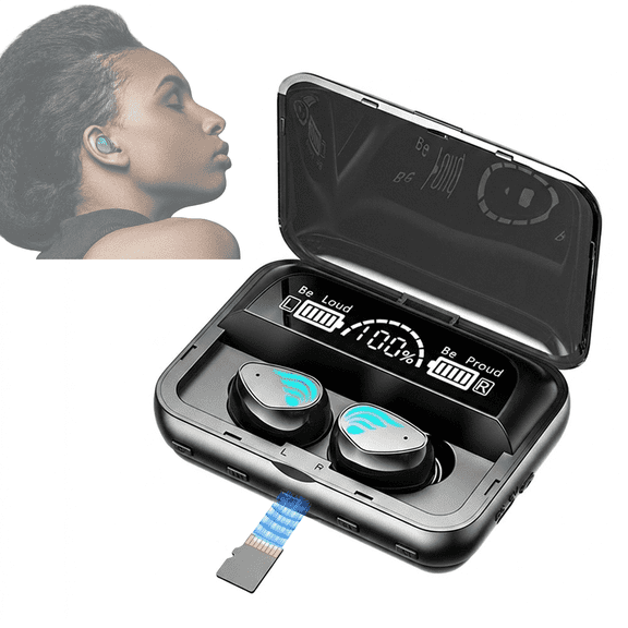 Bluetooth 5.3 Earphones with Built-in MP3 Player Wireless Headphones with Flashlight