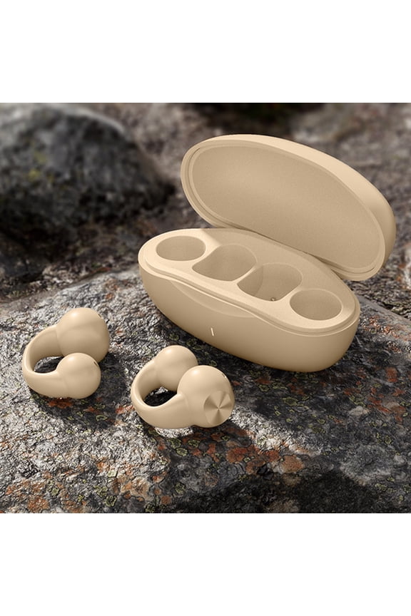 Bluetooth 5.3 Earring Wireless Earbuds, Open Ear Clip Headphones with 10H Playback, Secure Fit for Sports, Running, Cycling - Black