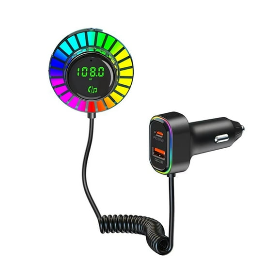 Bluetooth 5.3 FM Transmitter Car Adapter, PD30W & QC3.0 Wireless FM Radio Transmitter for Car with Air Vent Installation