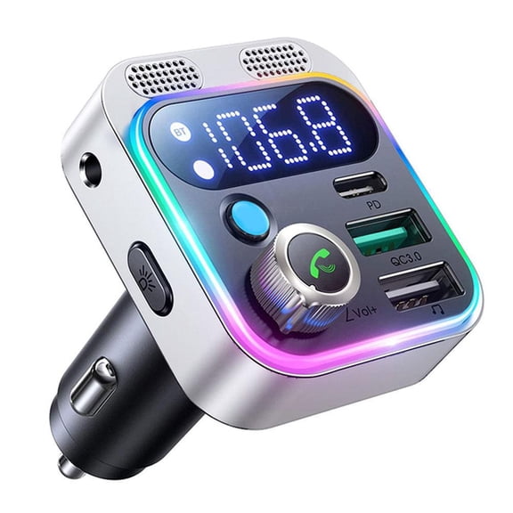 Bluetooth 5.3 #FM# Transmitter MP3 Adapter Charger Handfree Dual Mics 48W PD&  , Q7K3 By NZRUANE