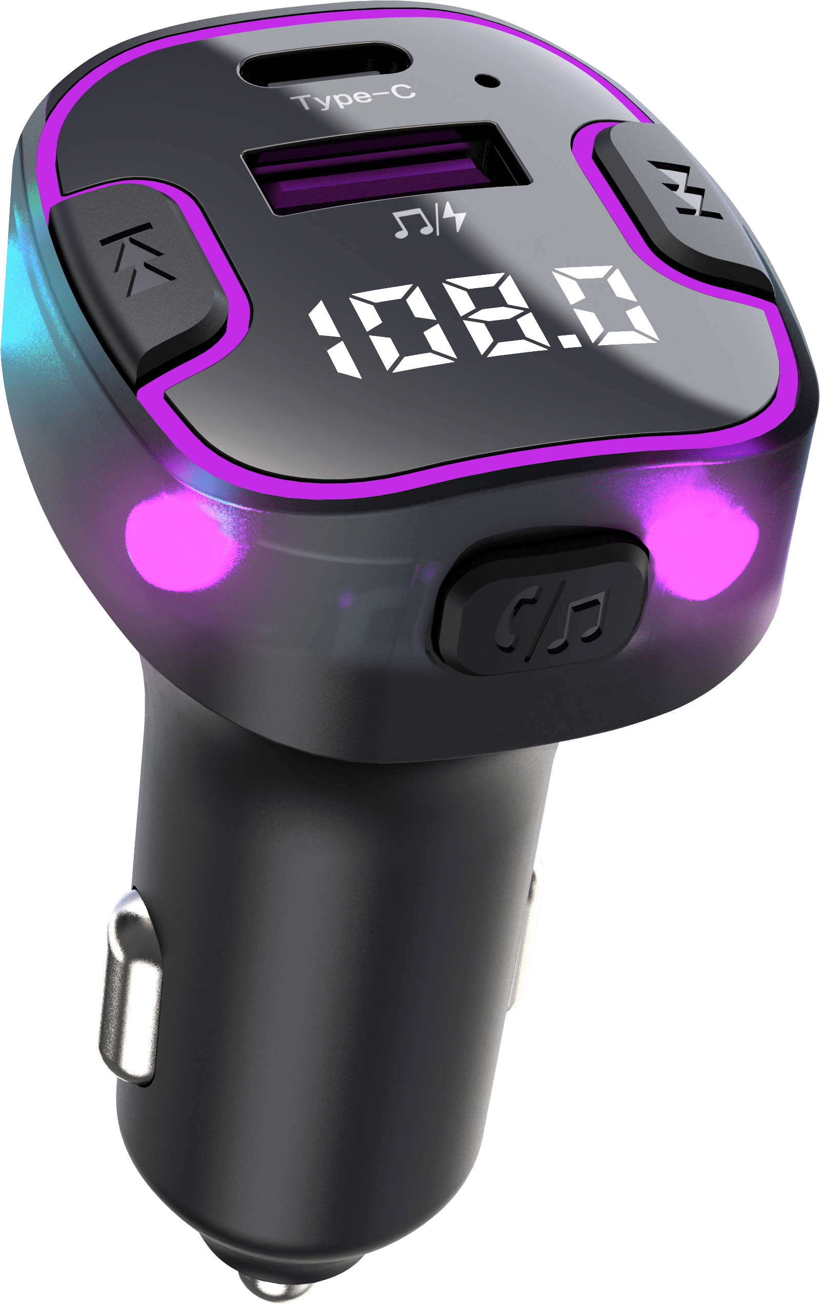 Bluetooth 5.3 FM Transmitter for Car, Bluetooth FM LED Radio Music