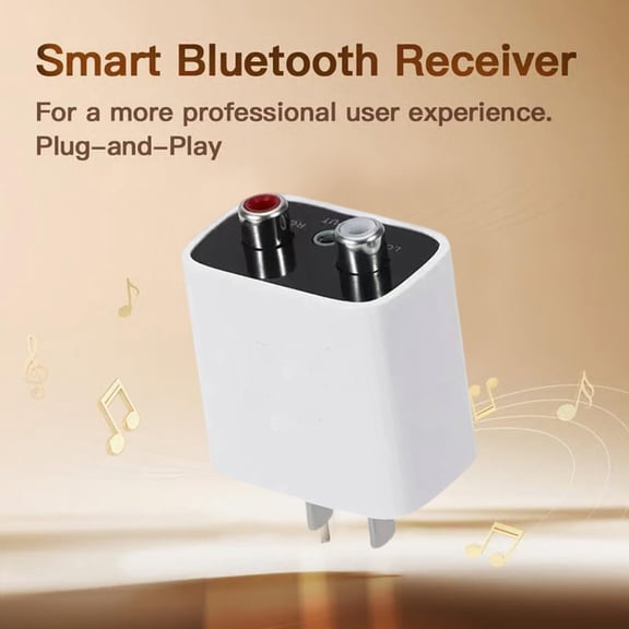 Bluetooth 5.3 Receiver – Upgrade Old Speakers to Wireless Audio, for Old Speakers & Old Stereo & Wired Speakers, Plug & Play Audio Adapter 5.3, Convert Wired to Wireless Speakers (White-1Set)