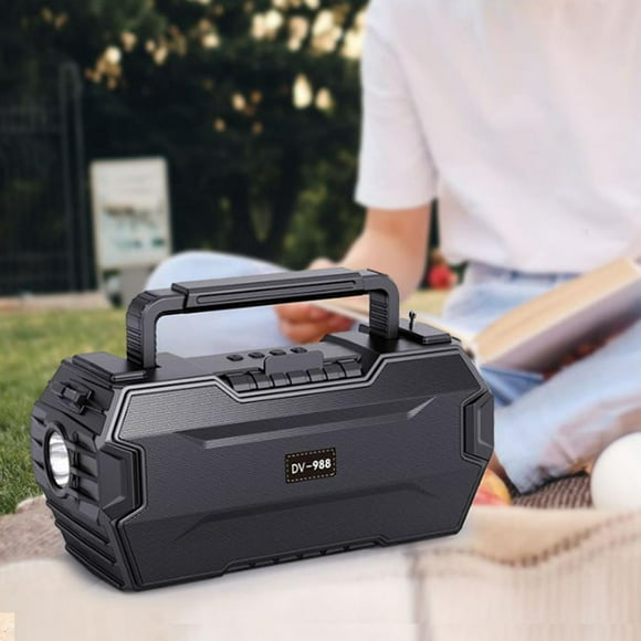 Bluetooth 5.3 Speaker, Subwoofer Wireless Speaker, Flashlight Radio Antenna, Portable Outdoor Solar Speaker, Handle Design, Full Frequency Speaker, Support TF Card USB, for Camping Outings