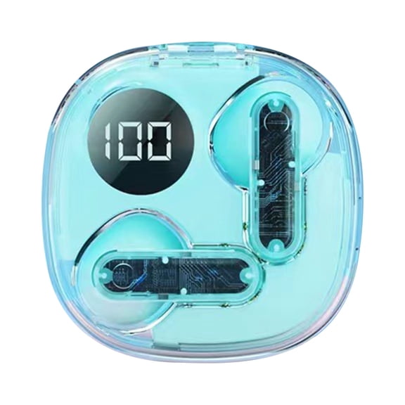 Bluetooth 5.3 TWS Earbuds Active Noise Cancelling Sports Gaming, Ergonomic Secure Fit Touch Control LED Power Display, Type-C Fast Charge HiFi Bass Sound for Office Sports Smartphone